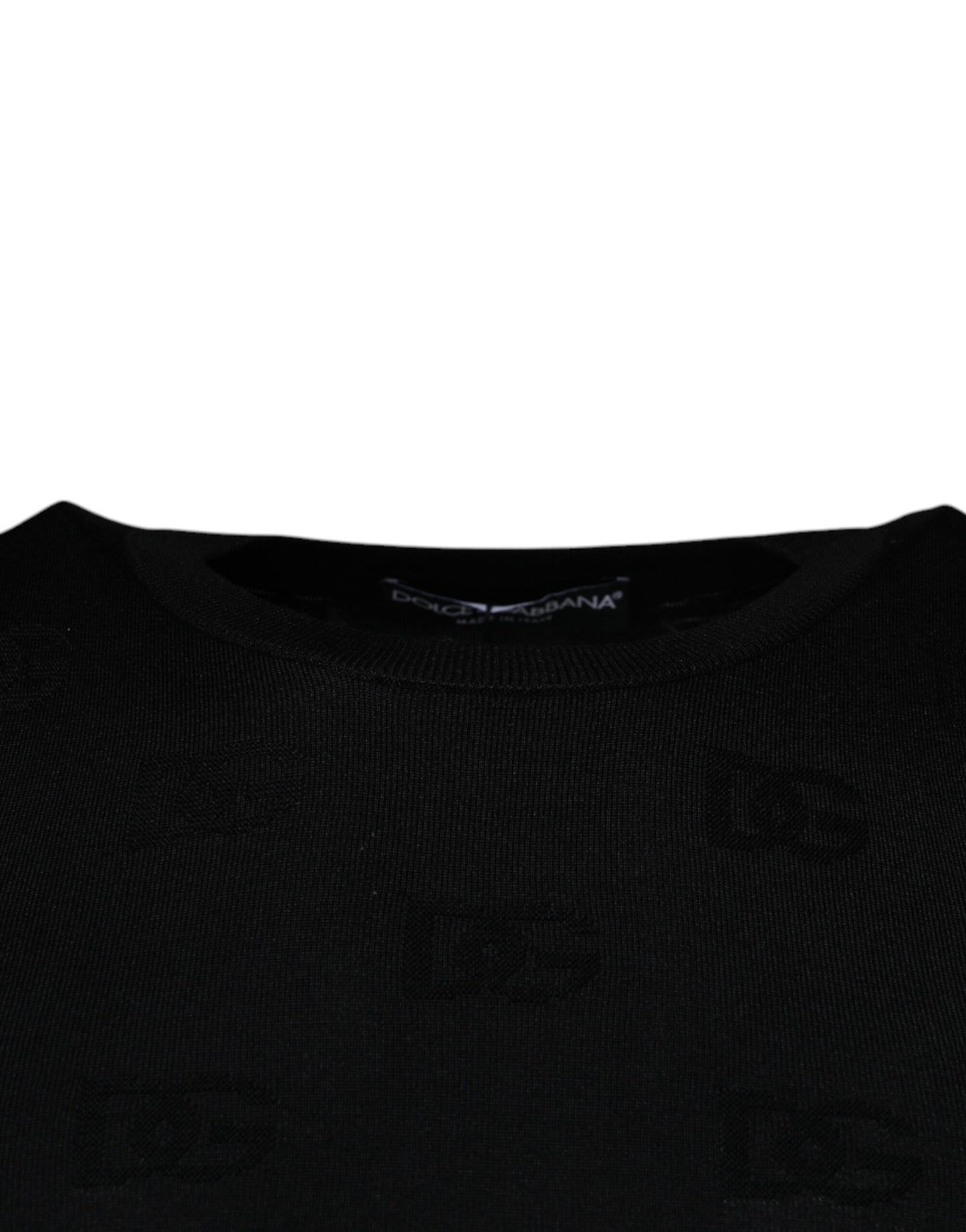 Dolce & Gabbana Black Silk Round Neck Sleeveless T-shirt Dolce & Gabbana