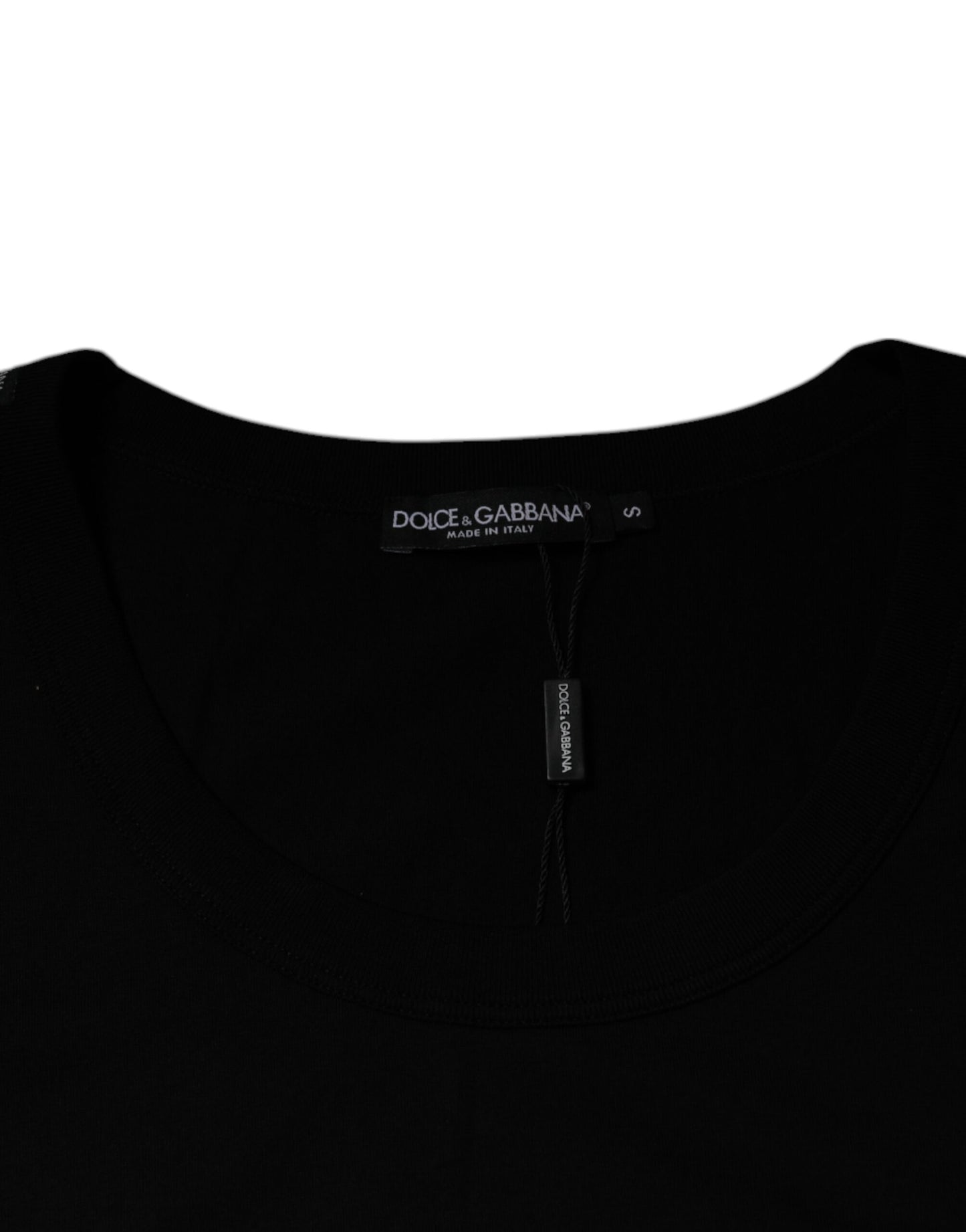 Dolce & Gabbana Black Cotton Round Neck Sleeveless T-shirt Dolce & Gabbana
