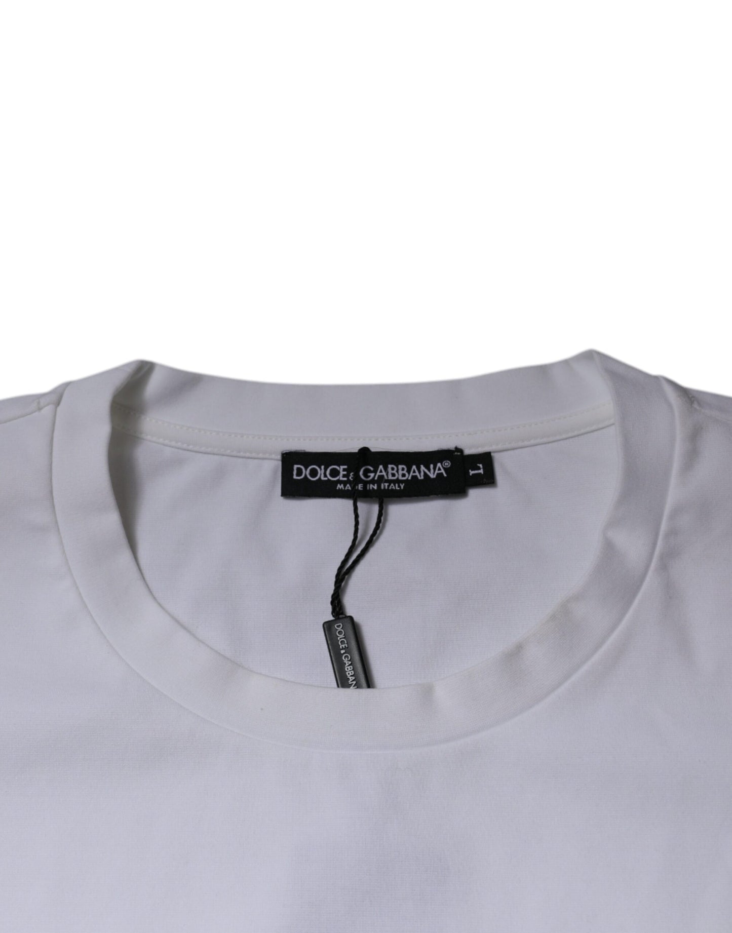 Dolce & Gabbana White DG Logo Cotton Crew Neck T-shirt Dolce & Gabbana