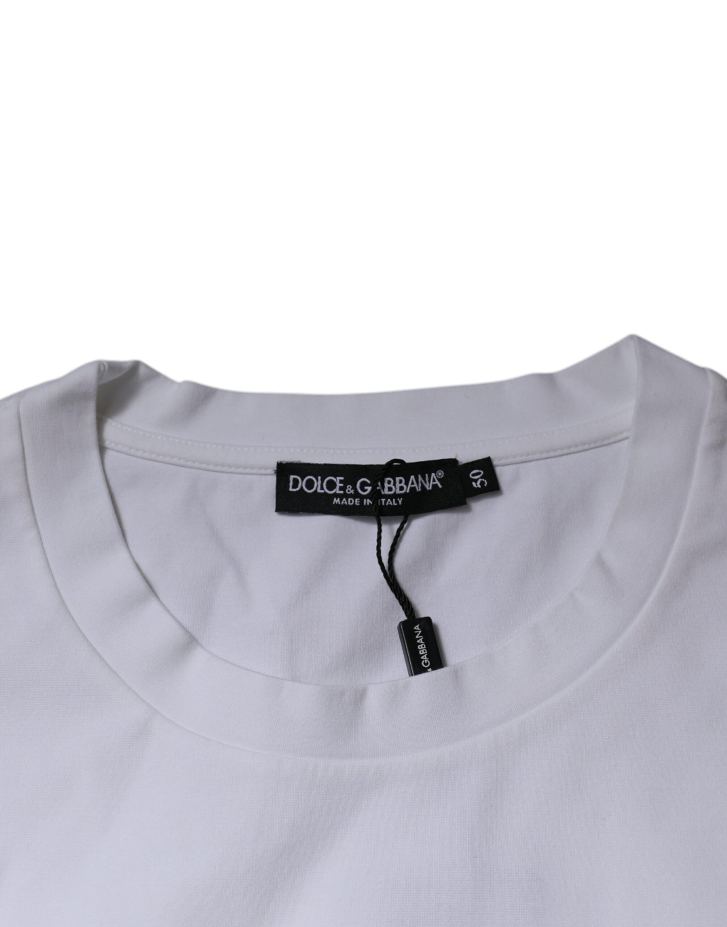 Dolce & Gabbana White DG Logo Cotton Crew Neck T-shirt Dolce & Gabbana
