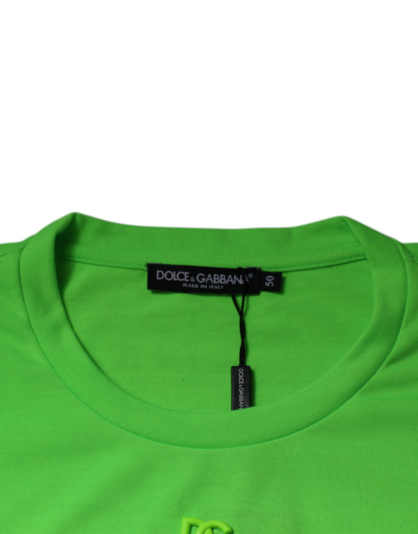 Dolce & Gabbana Green DG Logo Cotton Crew Neck T-shirt Dolce & Gabbana