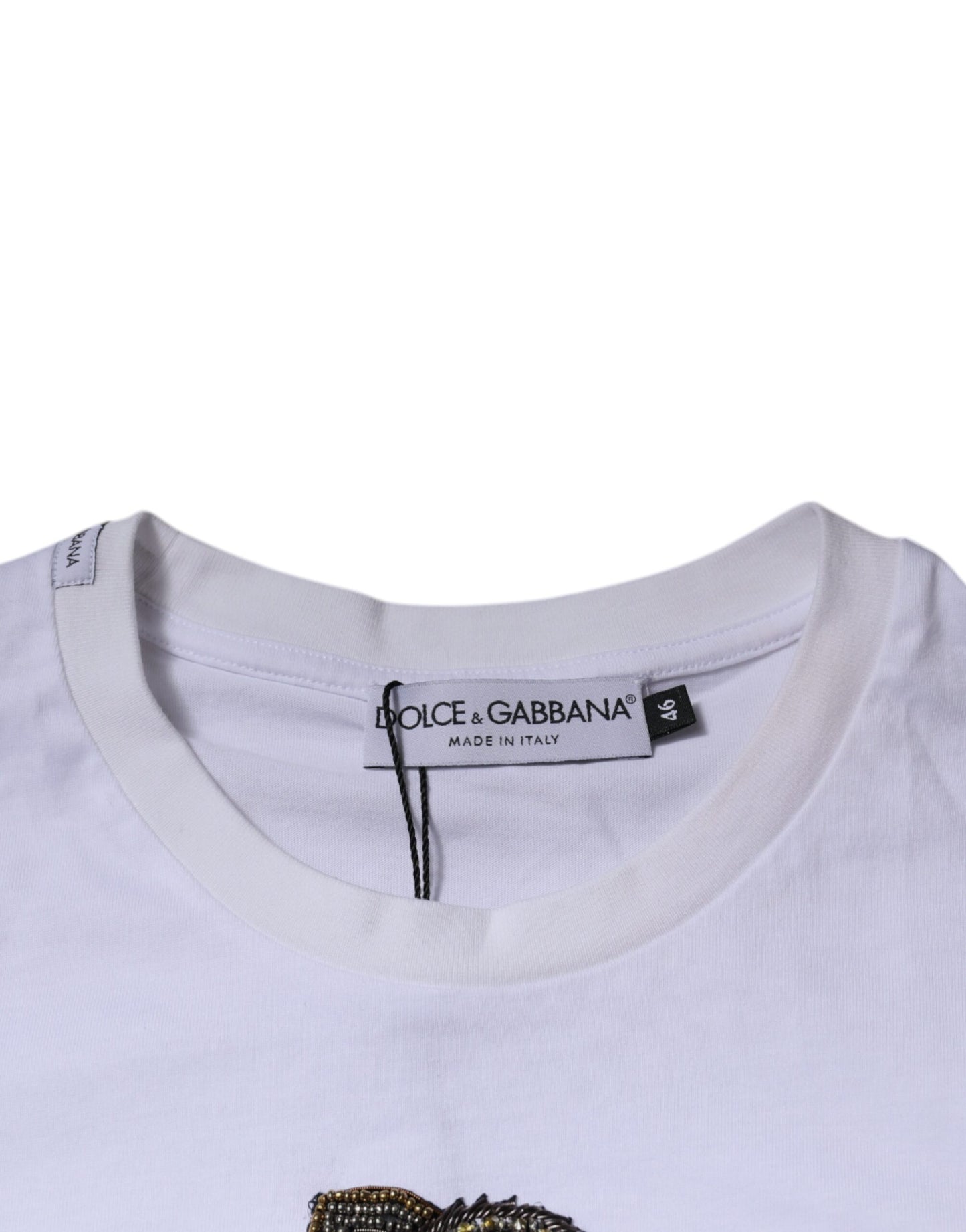 Dolce & Gabbana White DG Logo Cotton Crew Neck T-shirt Dolce & Gabbana