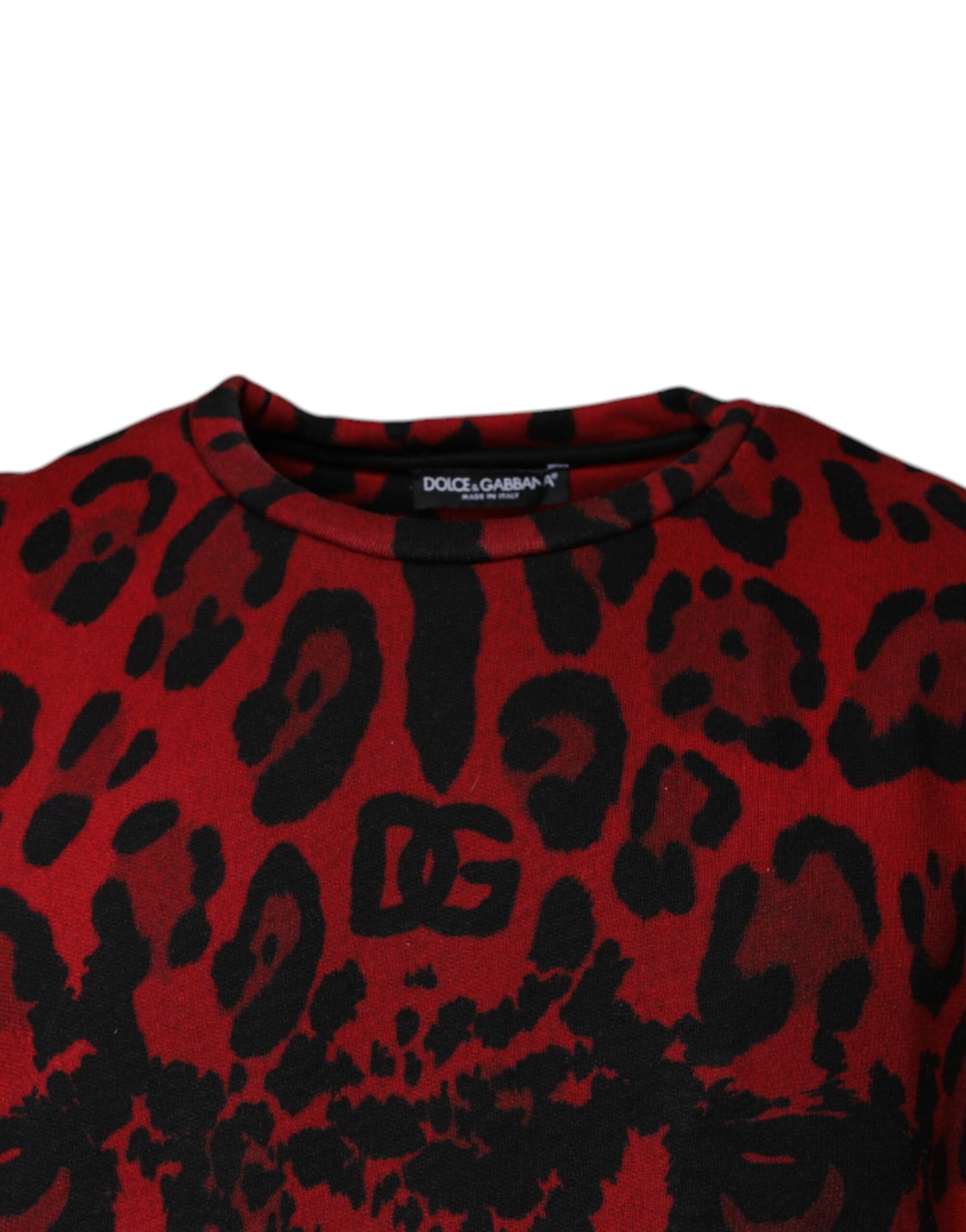 Dolce & Gabbana Red Leopard Print Cotton Sleeveless T-shirt Dolce & Gabbana
