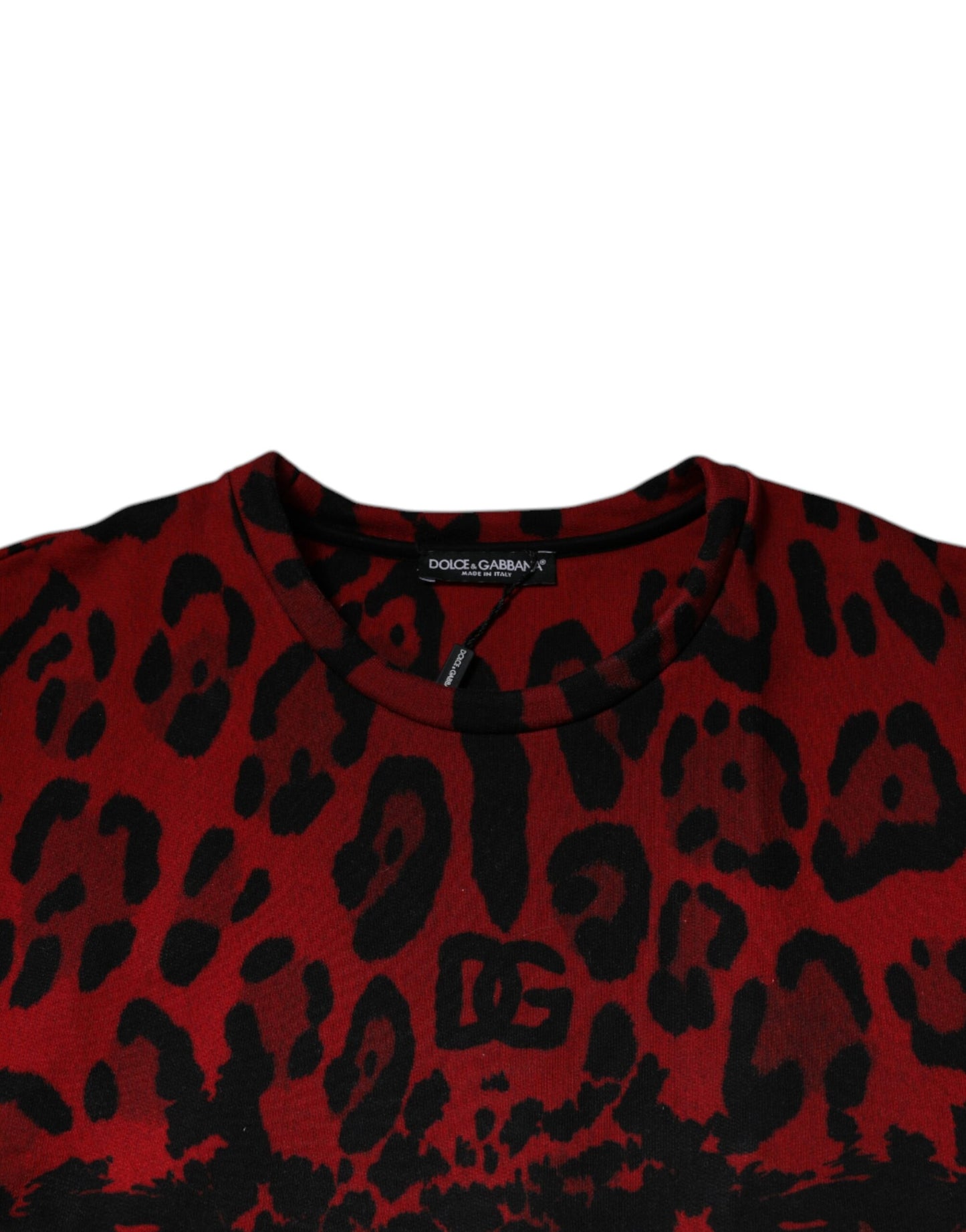 Dolce & Gabbana Red Leopard Print Cotton Sleeveless T-shirt Dolce & Gabbana
