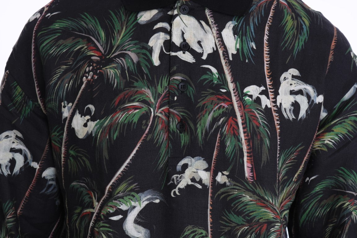 Dolce & Gabbana Black Volcano Sicily Short Sleeve T-Shirt Dolce & Gabbana