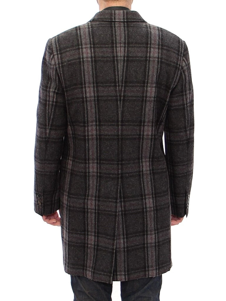Dolce & Gabbana Gray Double Breasted Coat Jacket Dolce & Gabbana