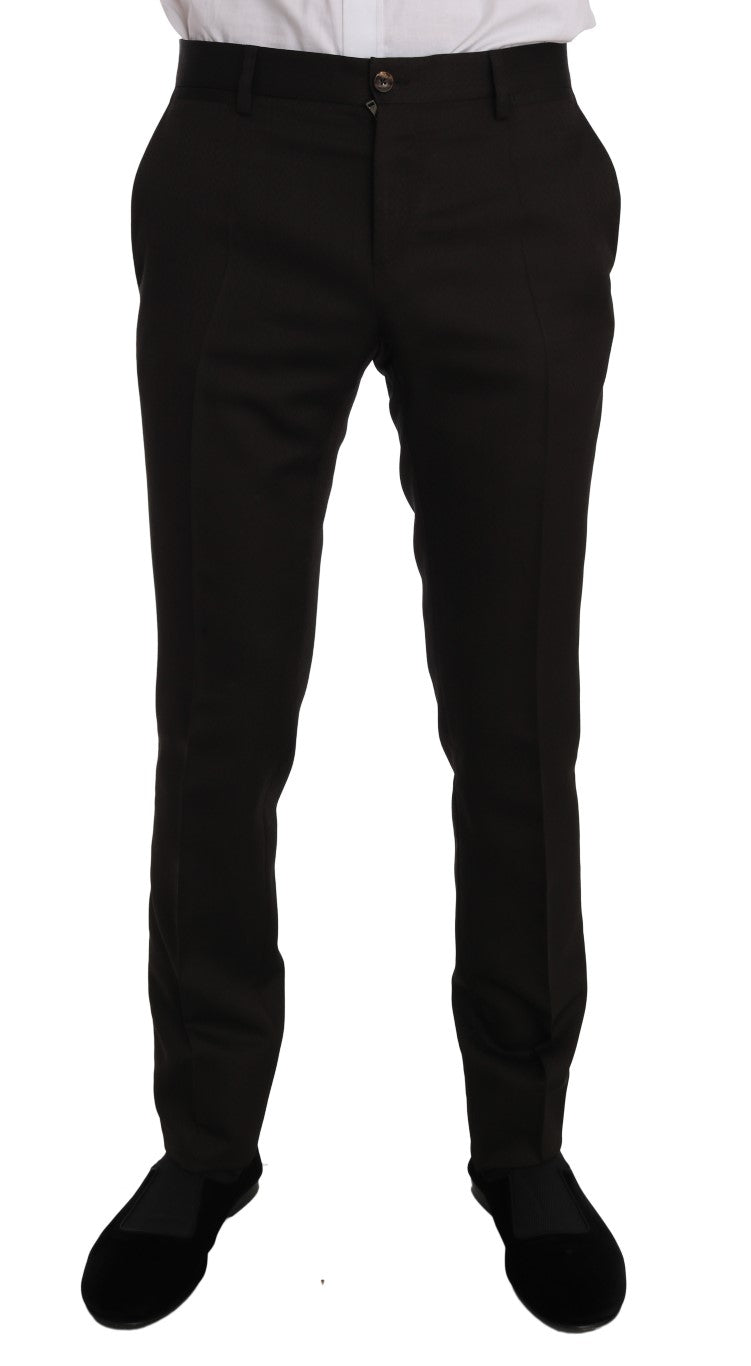 Dolce & Gabbana Brown Wool Crystal Bee Slim Fit MARTINI Dolce & Gabbana