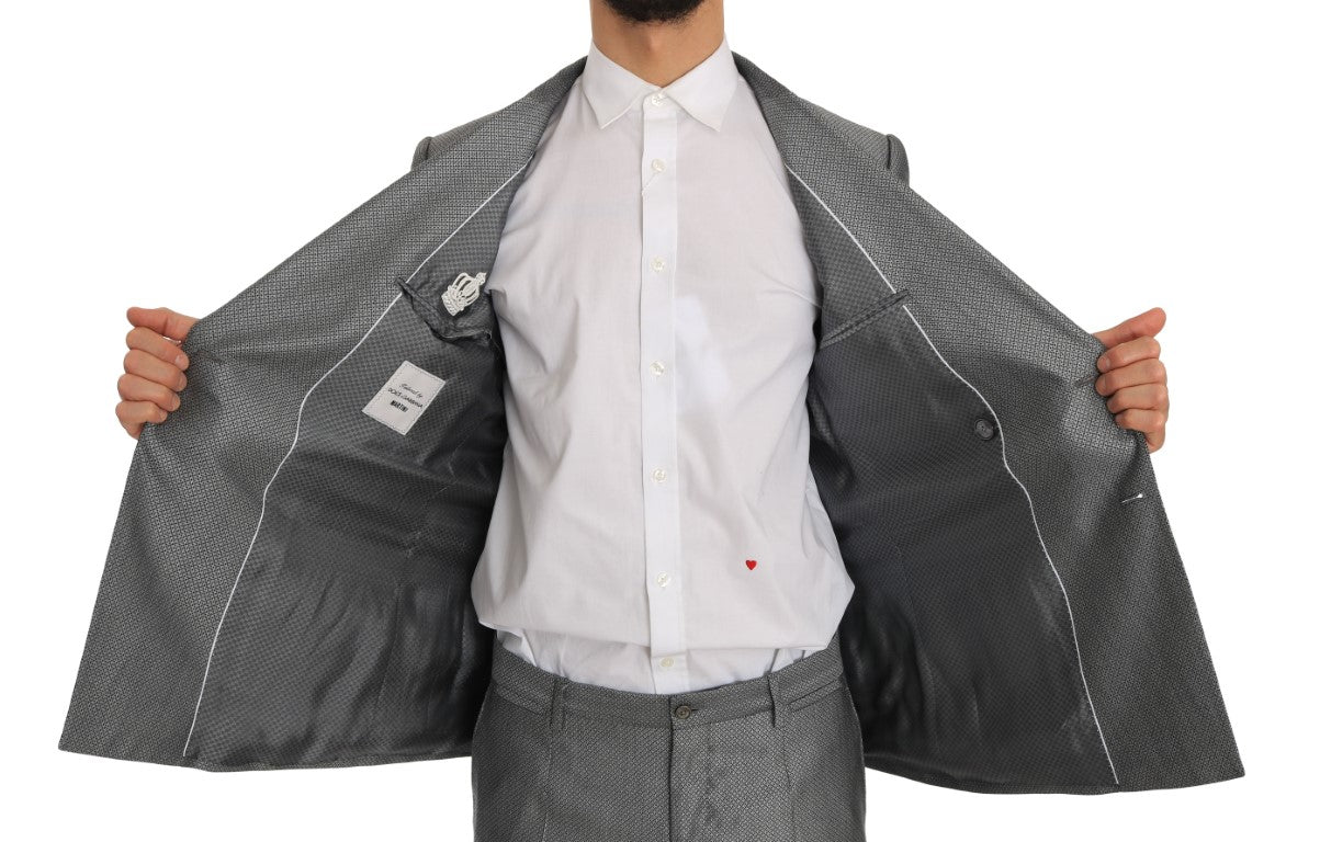 Dolce & Gabbana Black Stretch Crystal Bee Slim Fit Suit Dolce & Gabbana