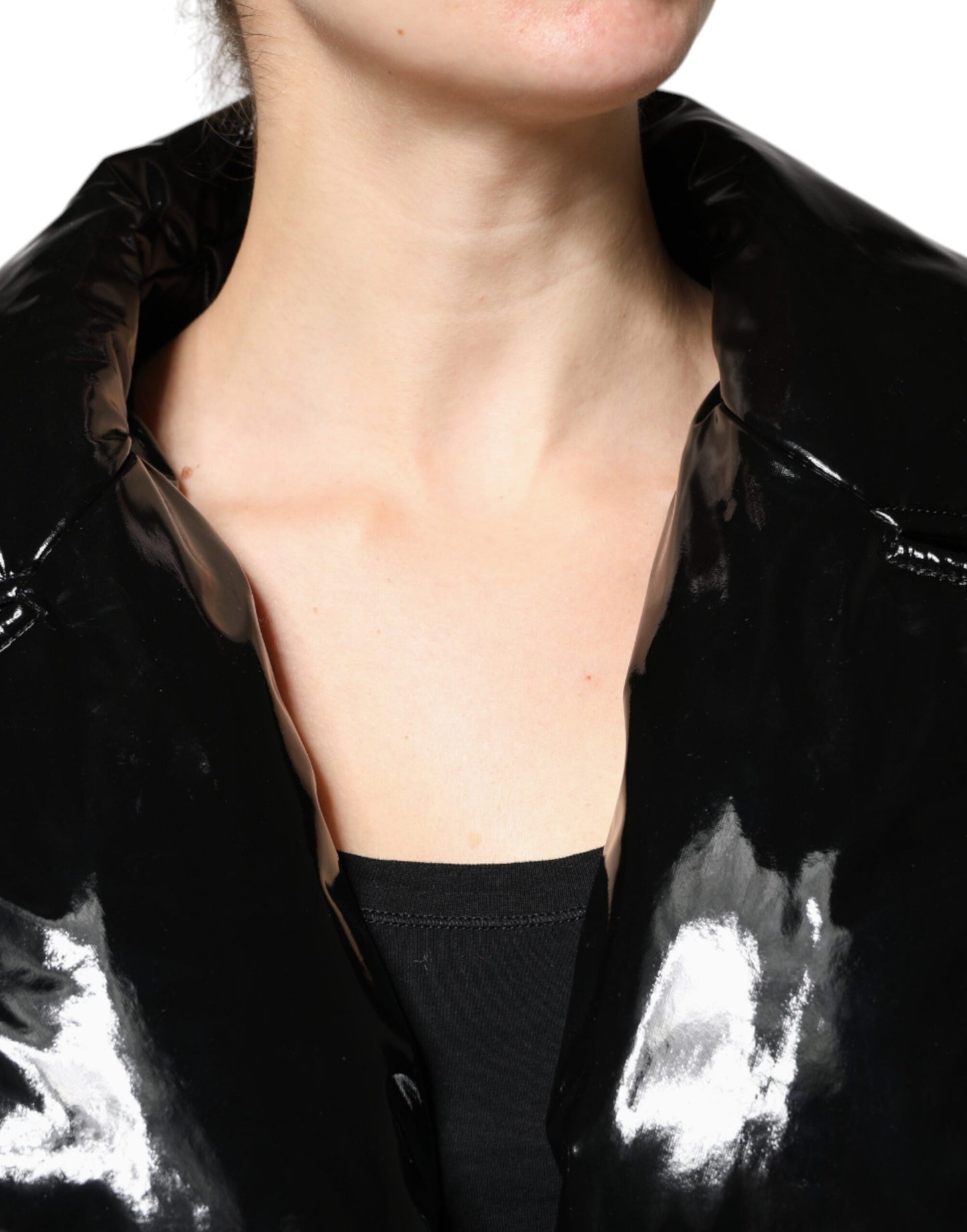 Dolce & Gabbana Black Polyester Button Down Blouson Jacket Dolce & Gabbana