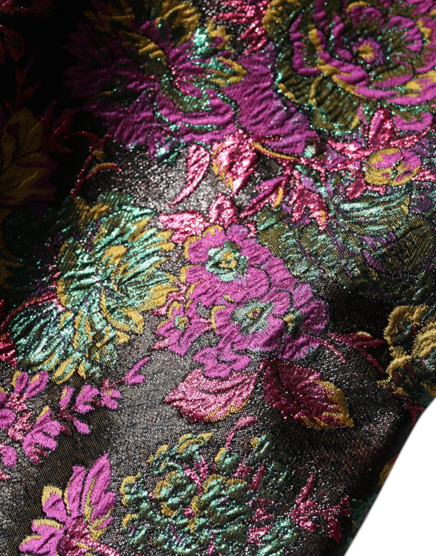 Dolce & Gabbana Multicolor Floral Jacquard Cropped Jacket Dolce & Gabbana