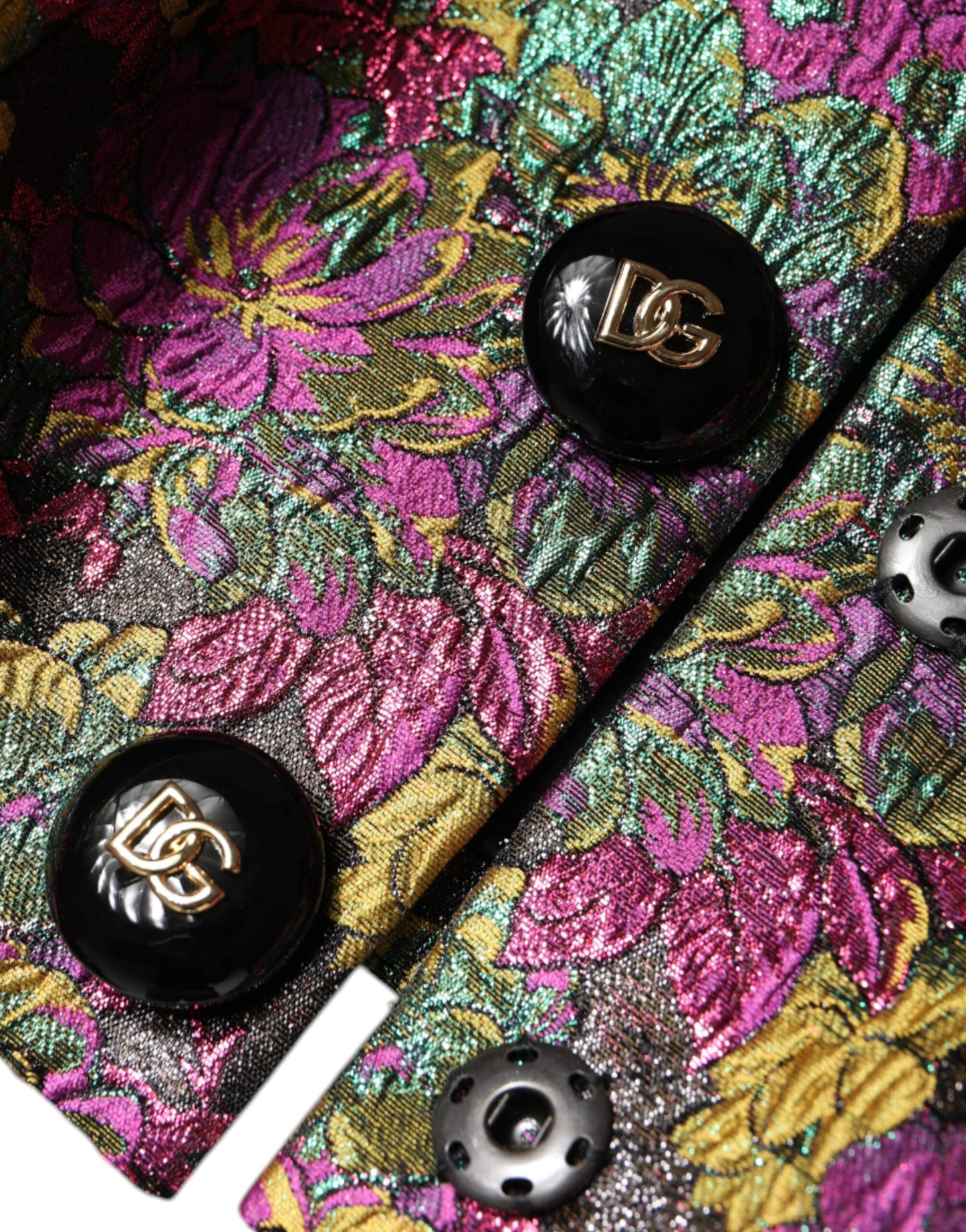 Dolce & Gabbana Multicolor Floral Jacquard Cropped Jacket Dolce & Gabbana