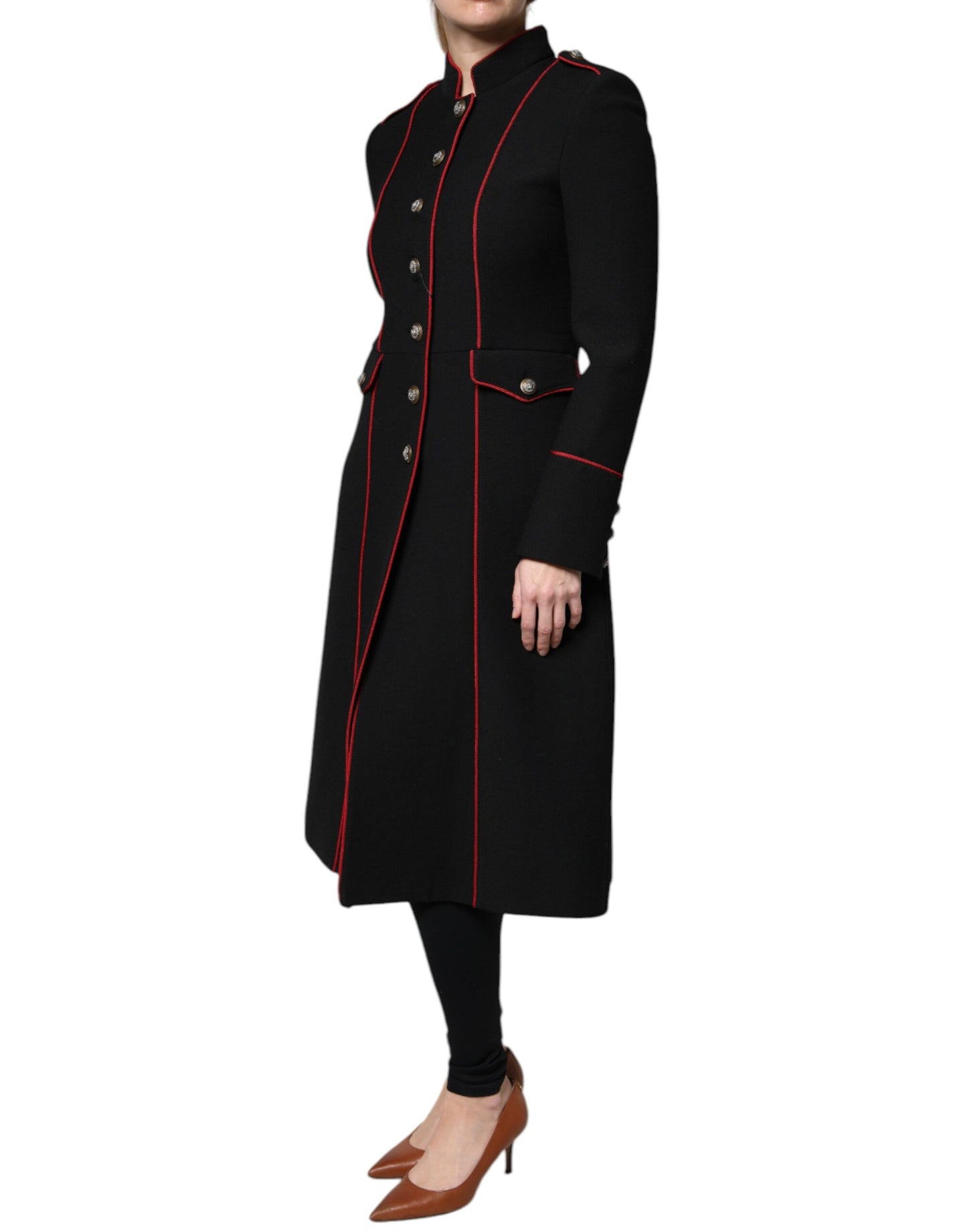 Dolce & Gabbana Black Single Breasted Trench Coat Jacket Dolce & Gabbana