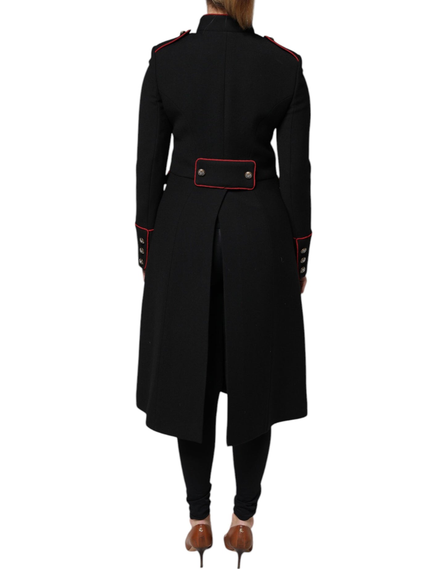 Dolce & Gabbana Black Single Breasted Trench Coat Jacket Dolce & Gabbana