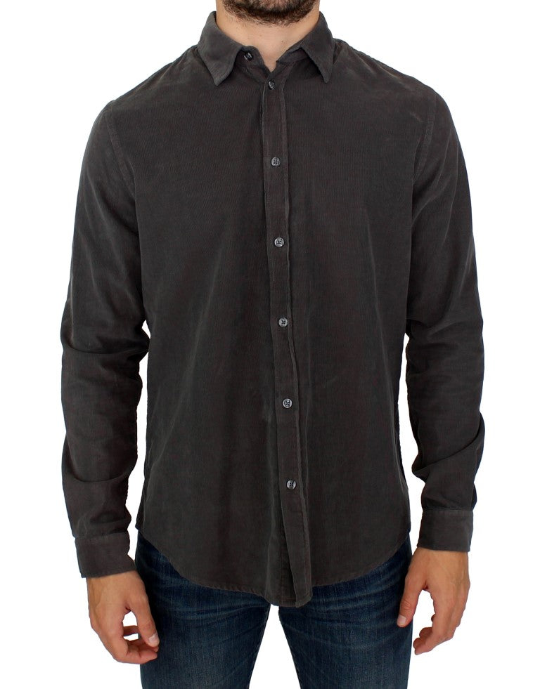GF Ferre Green Button Front Cotton Casual Shirt GF Ferre