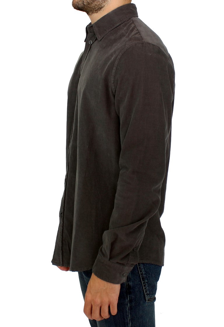 GF Ferre Green Button Front Cotton Casual Shirt GF Ferre