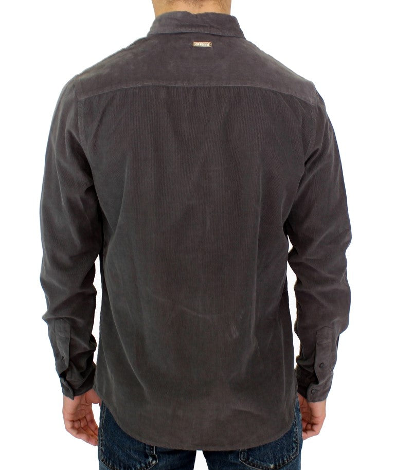 GF Ferre Green Button Front Cotton Casual Shirt GF Ferre
