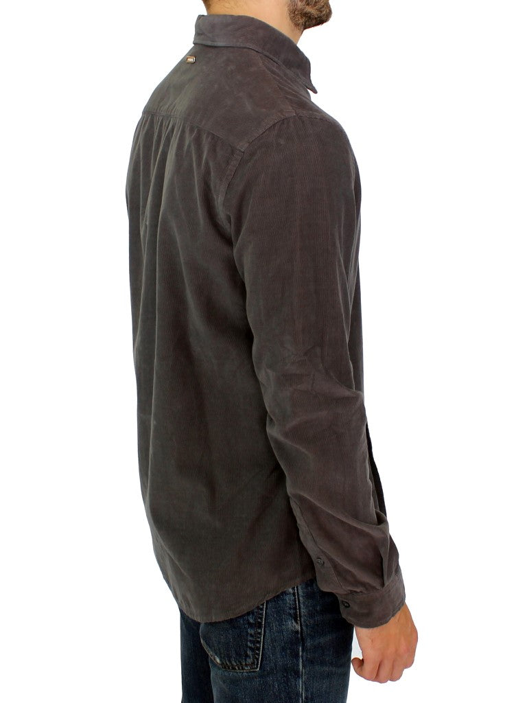 GF Ferre Green Button Front Cotton Casual Shirt GF Ferre