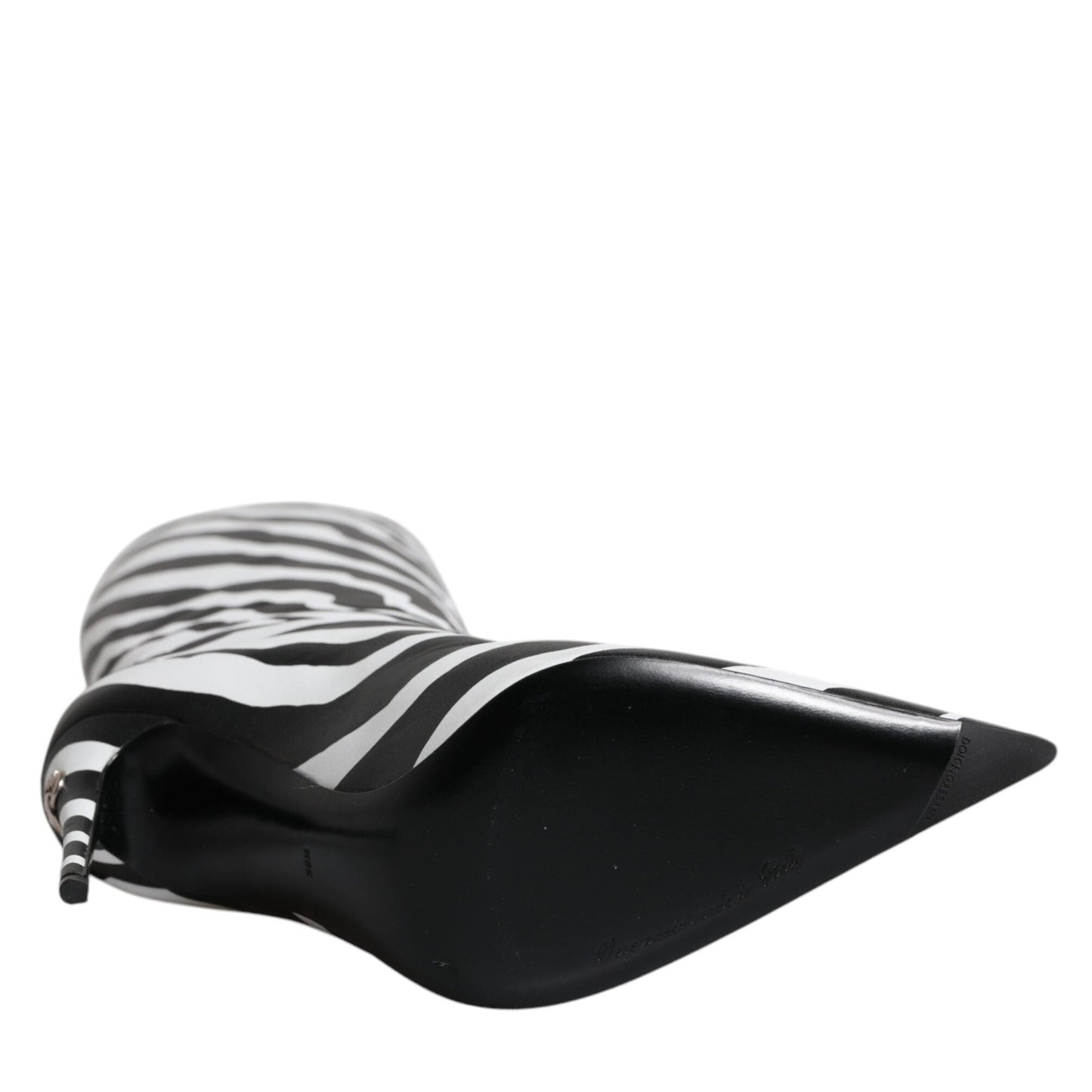 Dolce & Gabbana Black White Zebra Heels High Boots Shoes