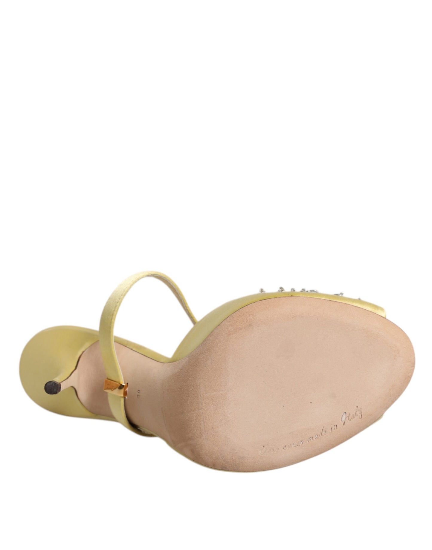 Dolce & Gabbana Yellow Crystal Slides KEIRA Sandals Shoes Dolce & Gabbana