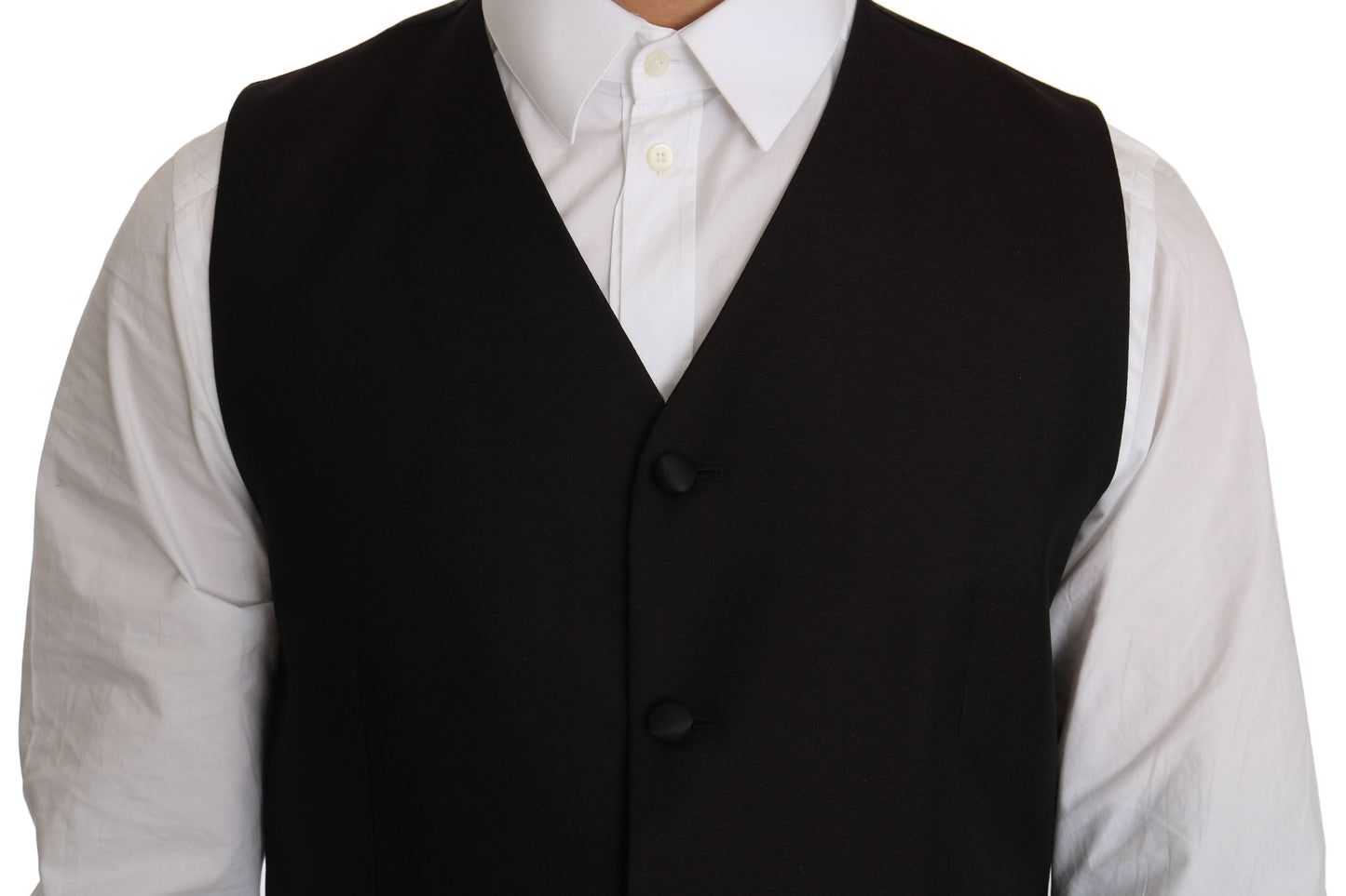 Dolce & Gabbana Black Silk Dress Waistcoat Dolce & Gabbana