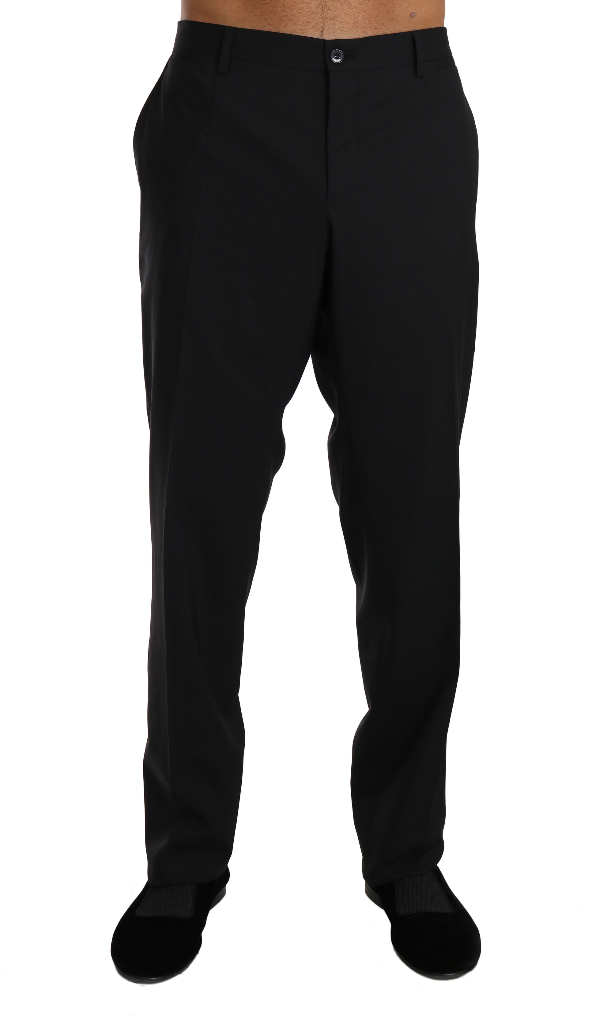 Dolce & Gabbana Black Wool Stretch Formal Trousers Dolce & Gabbana