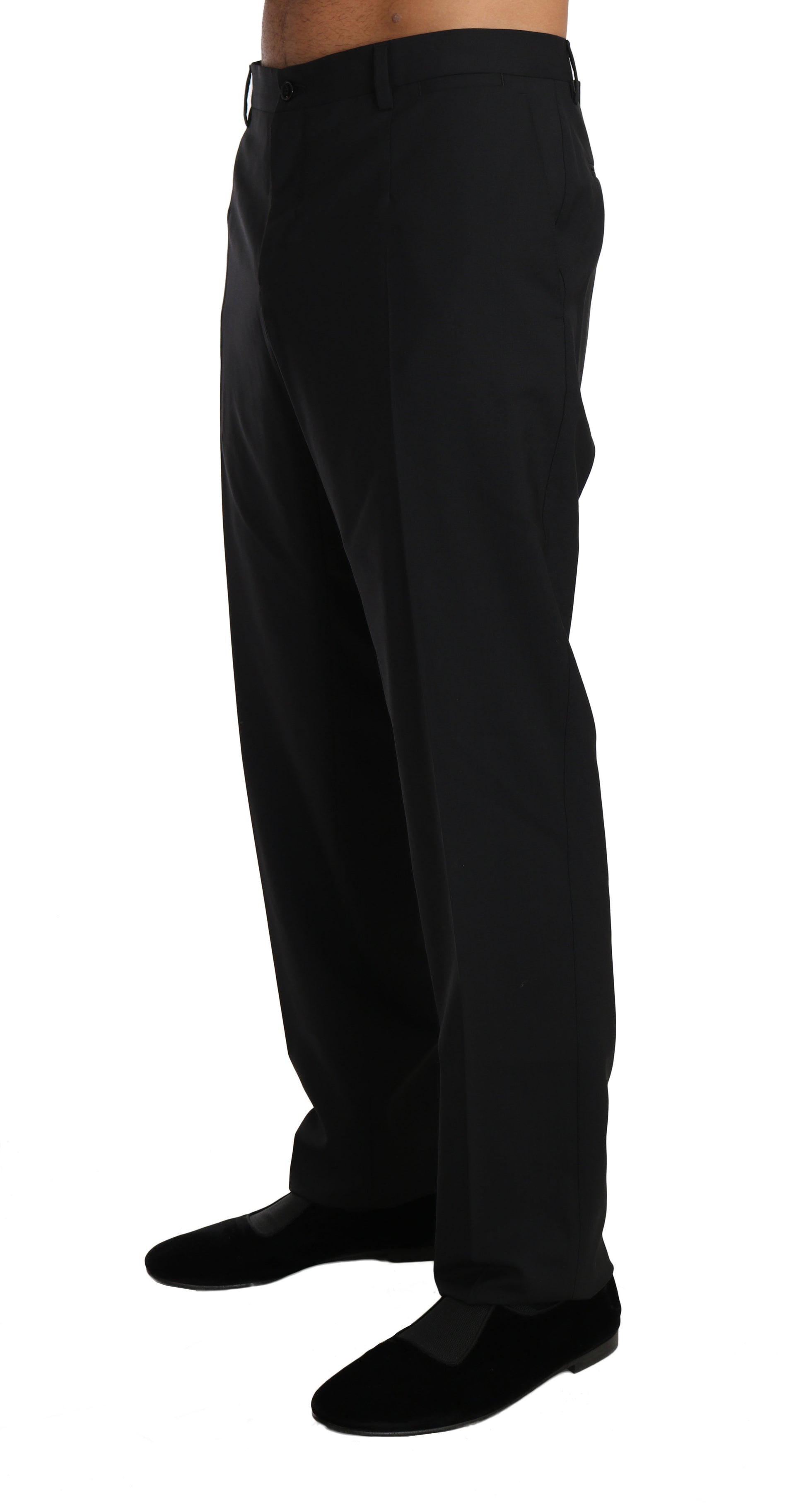 Dolce & Gabbana Black Wool Stretch Formal Trousers Dolce & Gabbana