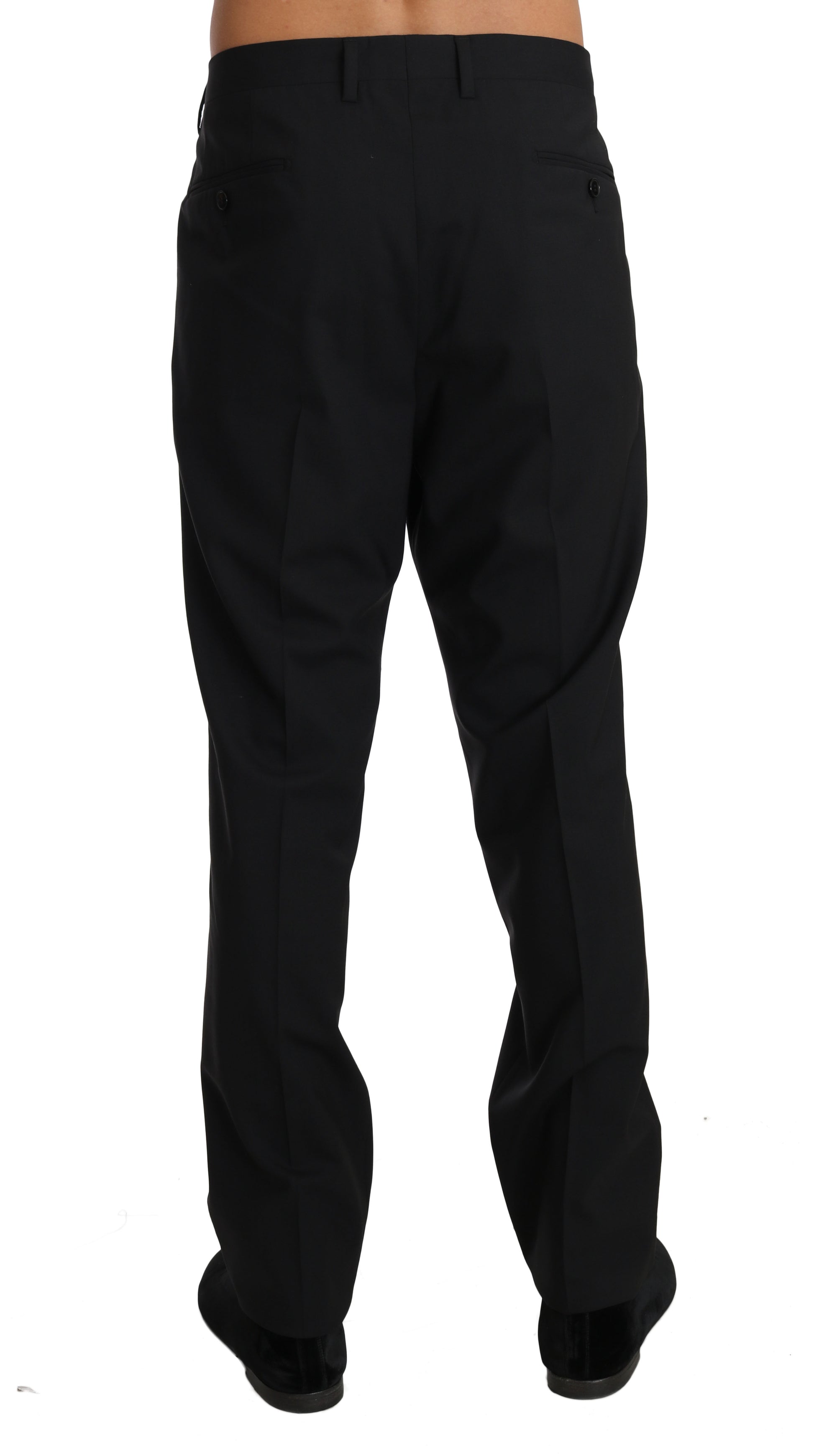 Dolce & Gabbana Black Wool Stretch Formal Trousers Dolce & Gabbana