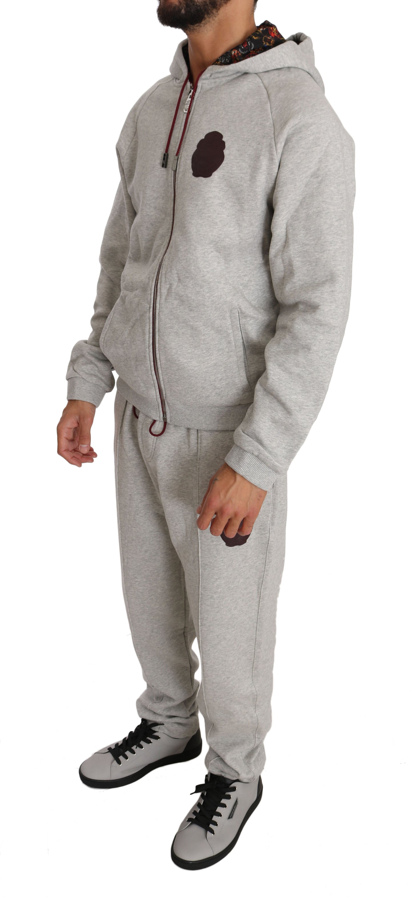 Billionaire Italian Couture Gray Cotton Sweater Pants Tracksuit Billionaire Italian Couture