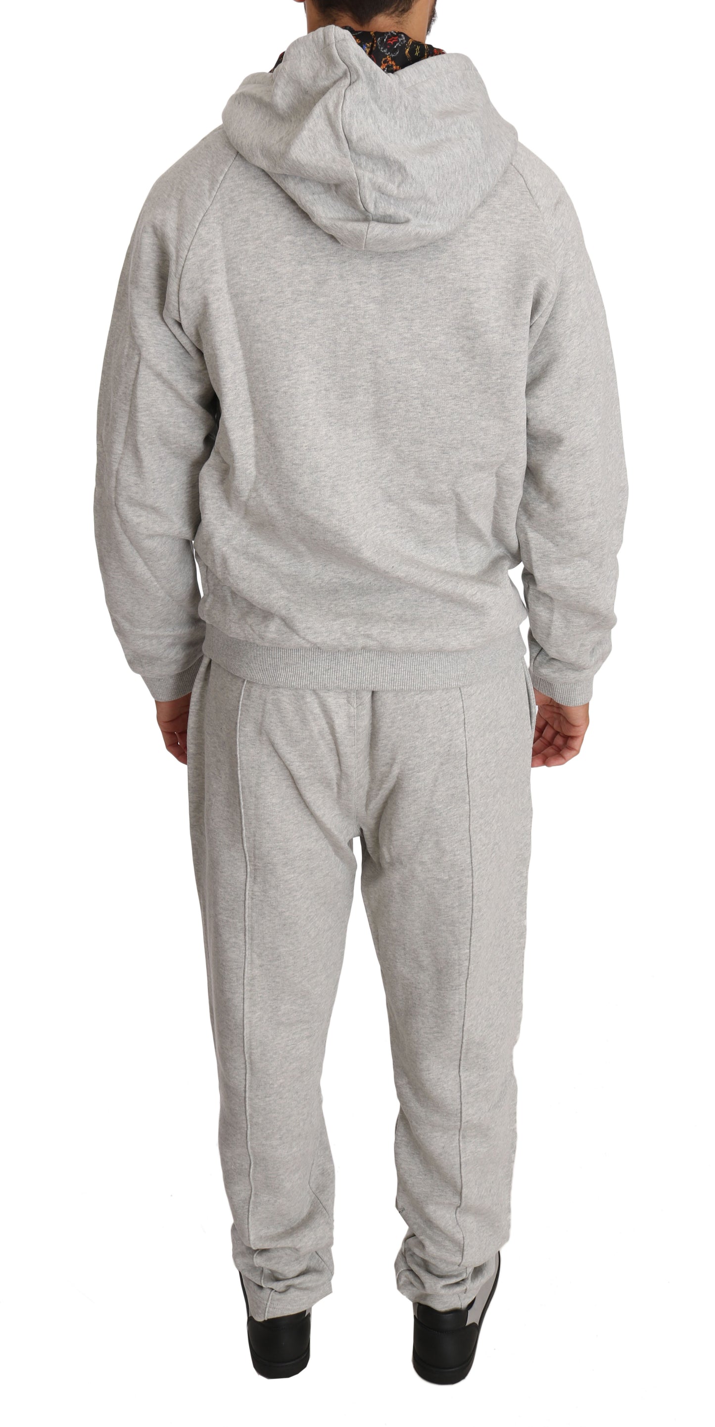 Billionaire Italian Couture Gray Cotton Sweater Pants Tracksuit Billionaire Italian Couture
