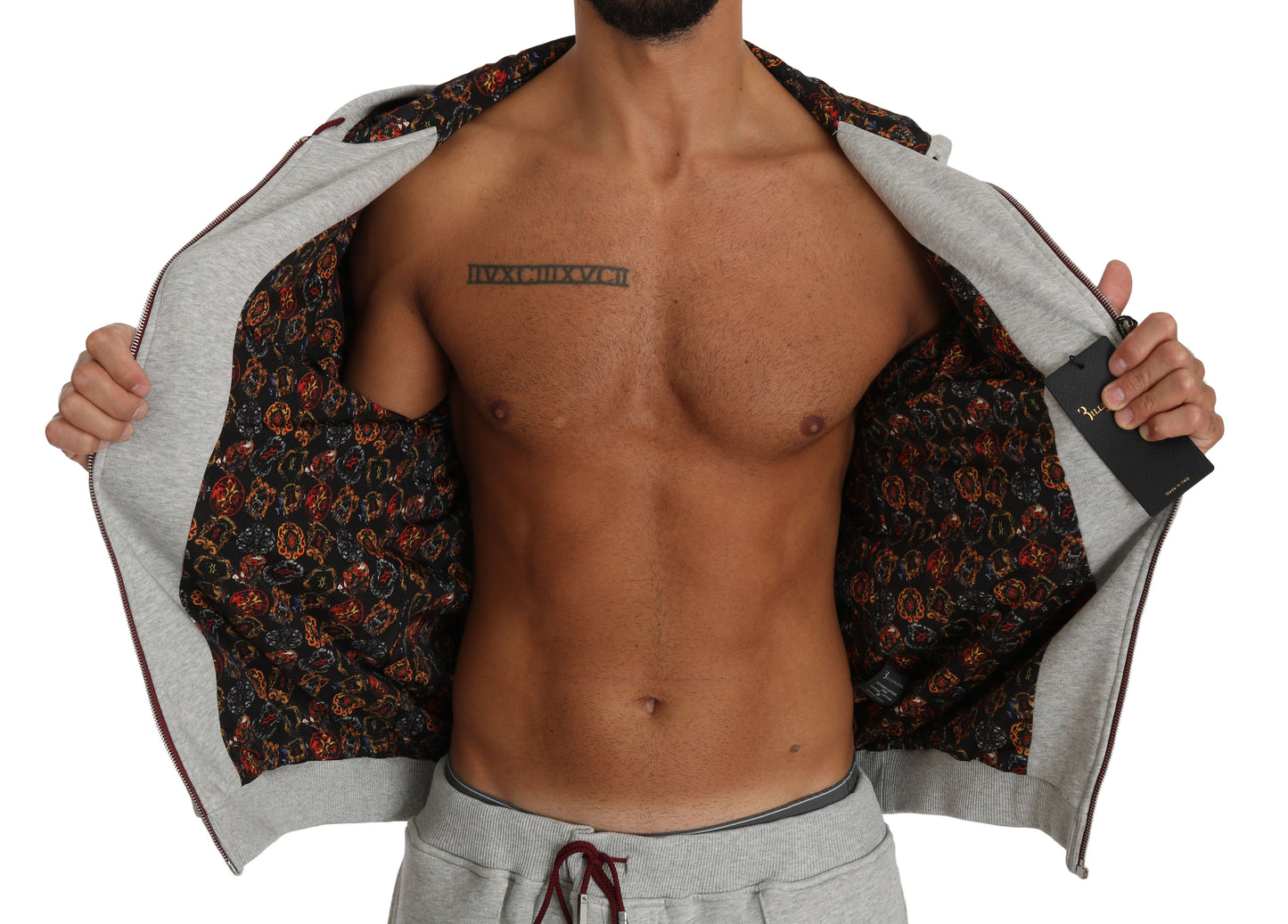 Billionaire Italian Couture Gray Cotton Sweater Pants Tracksuit Billionaire Italian Couture