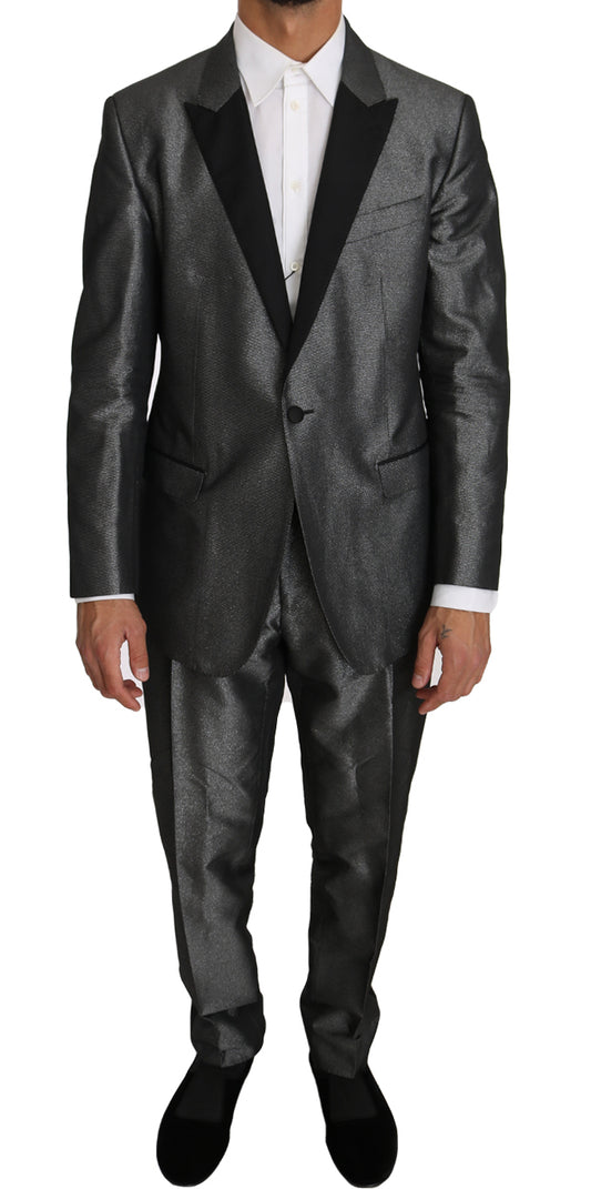 Dolce & Gabbana Gray Patterned MARTINI 2 Piece Suit Dolce & Gabbana