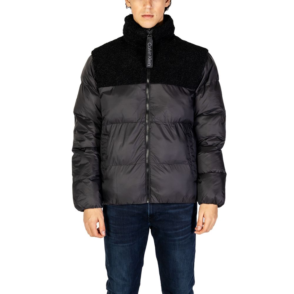 Calvin Klein Jeans Black Recycled Polyester Jackets & Coat Calvin Klein Jeans