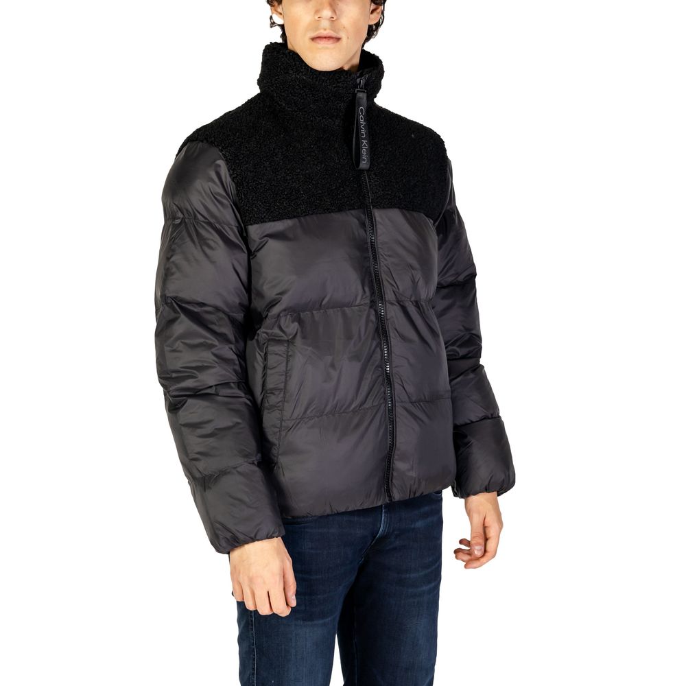 Calvin Klein Jeans Black Recycled Polyester Jackets & Coat Calvin Klein Jeans