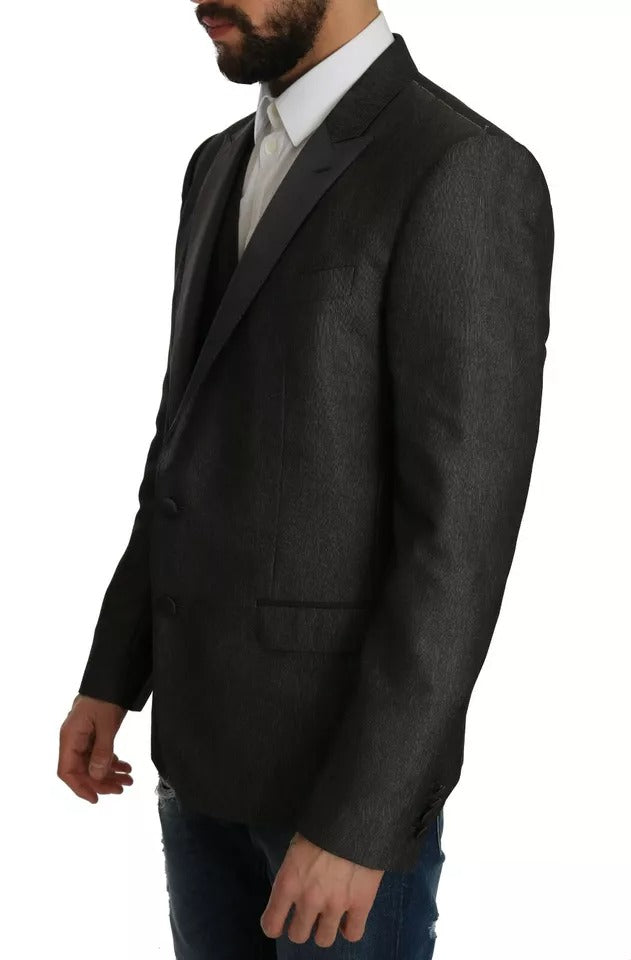 Dolce & Gabbana Gray MARTINI 2 Piece Vest Coat Blazer Dolce & Gabbana