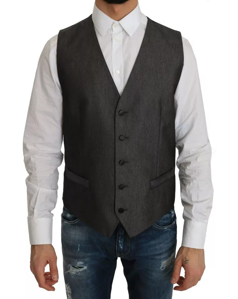 Dolce & Gabbana Gray MARTINI 2 Piece Vest Coat Blazer Dolce & Gabbana