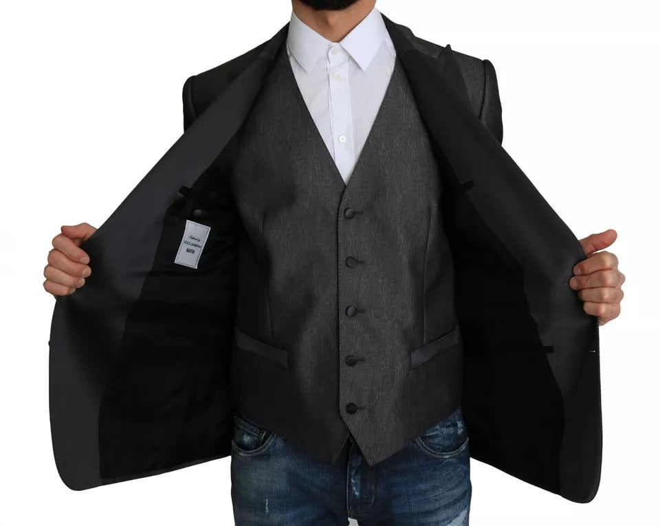 Dolce & Gabbana Gray MARTINI 2 Piece Vest Coat Blazer Dolce & Gabbana