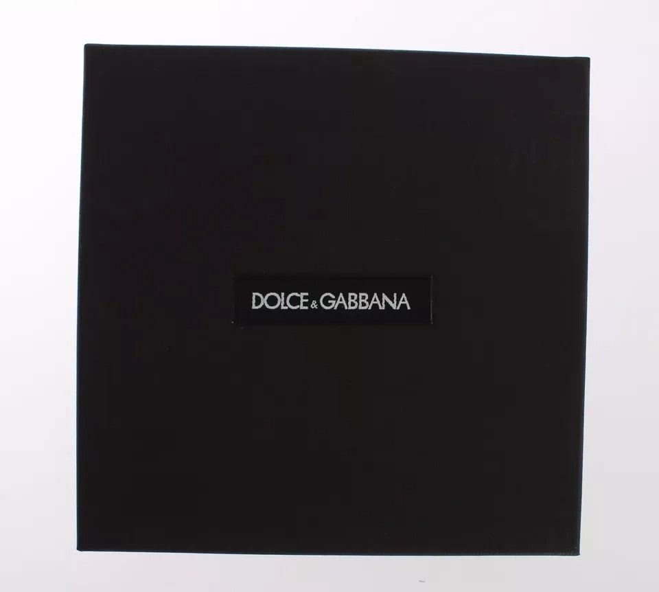 Dolce & Gabbana Red Yellow Raffia Leather Clasp Finder Keyring Keychain Dolce & Gabbana