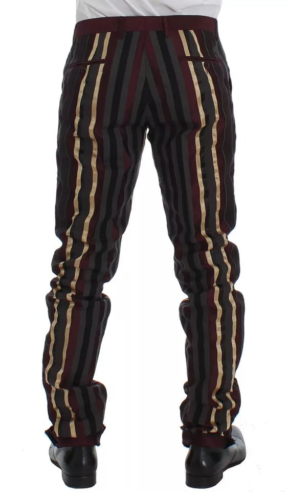 Dolce & Gabbana Multicolor Striped Runway 3 Piece Slim Fit Vest Suit Dolce & Gabbana