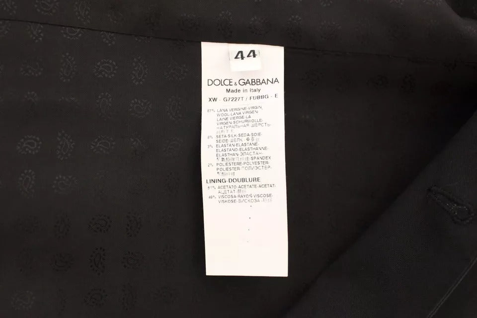 Dolce & Gabbana Black Wool Silk Dress Gilet Jacket Vest Dolce & Gabbana