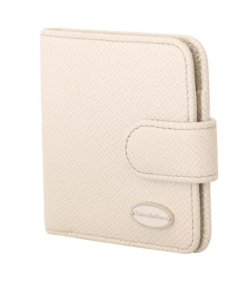 Dolce & Gabbana White Dauphine Leather Condom Case Holder Pocket Wallet Dolce & Gabbana