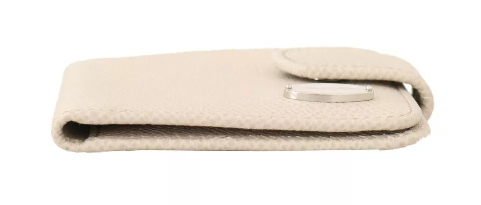 Dolce & Gabbana White Dauphine Leather Condom Case Holder Pocket Wallet Dolce & Gabbana