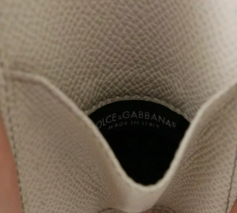 Dolce & Gabbana White Dauphine Leather Condom Case Holder Pocket Wallet Dolce & Gabbana