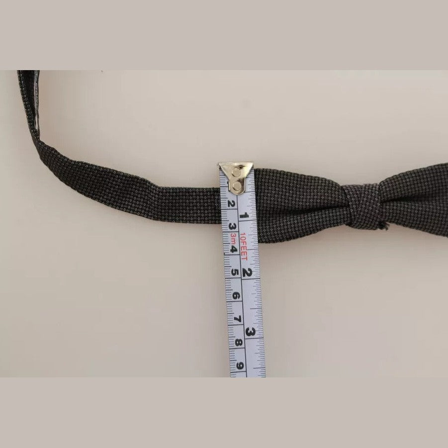 Dolce & Gabbana Gray Pattern Silk Adjustable Neck Bow Tie