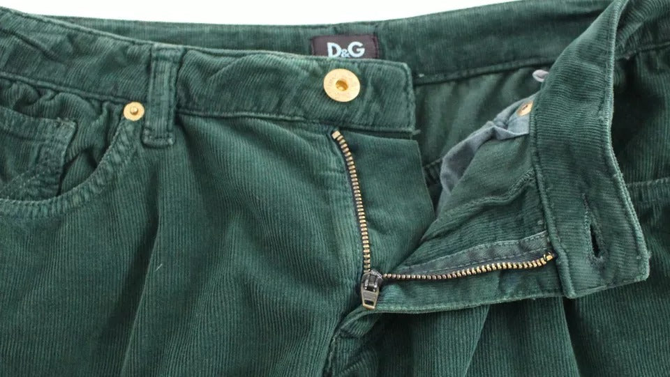 Dolce & Gabbana Green Cotton Corduroys SLIMMY Fit D&G Pants Dolce & Gabbana
