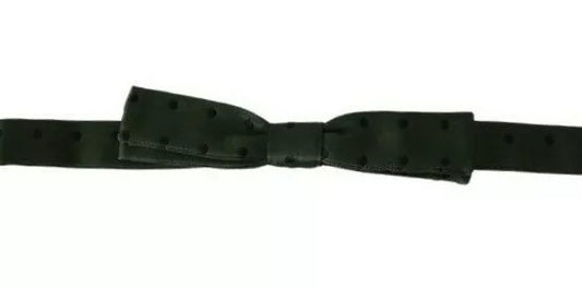 Dolce & Gabbana Green Silk Dotted Mens Necktie Bow Tie Dolce & Gabbana