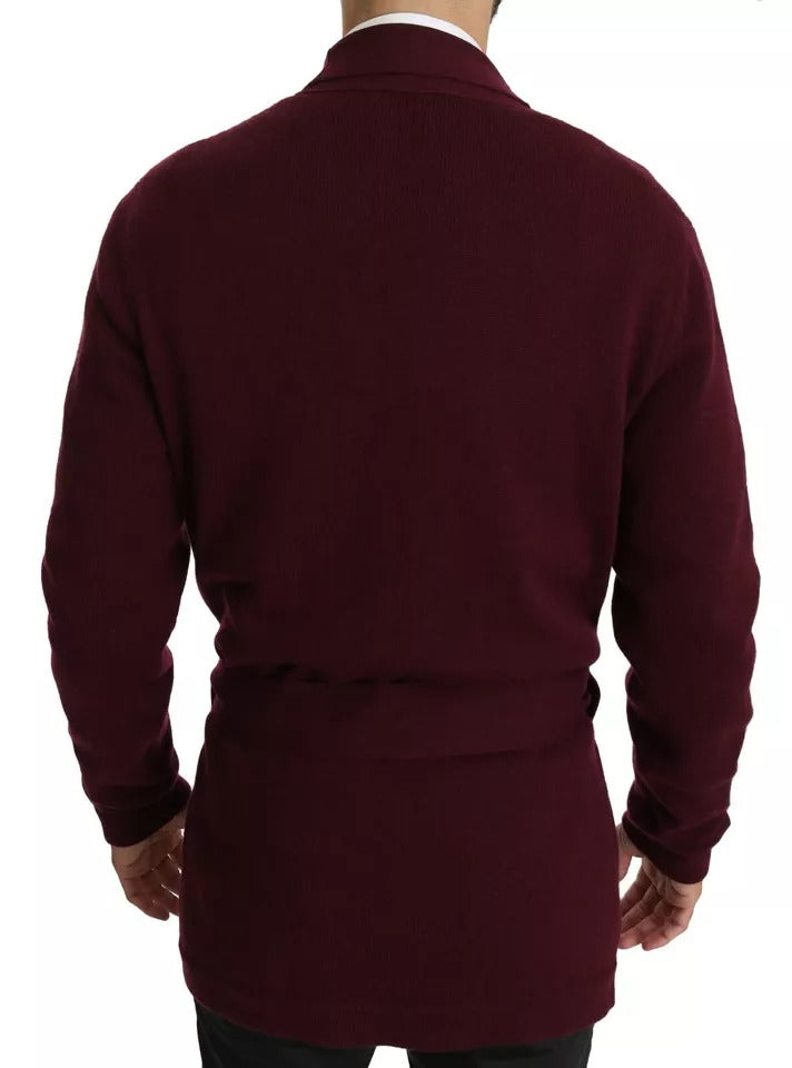 Dolce & Gabbana Bordeaux Cashmere Crown Cardigan Sweater Dolce & Gabbana