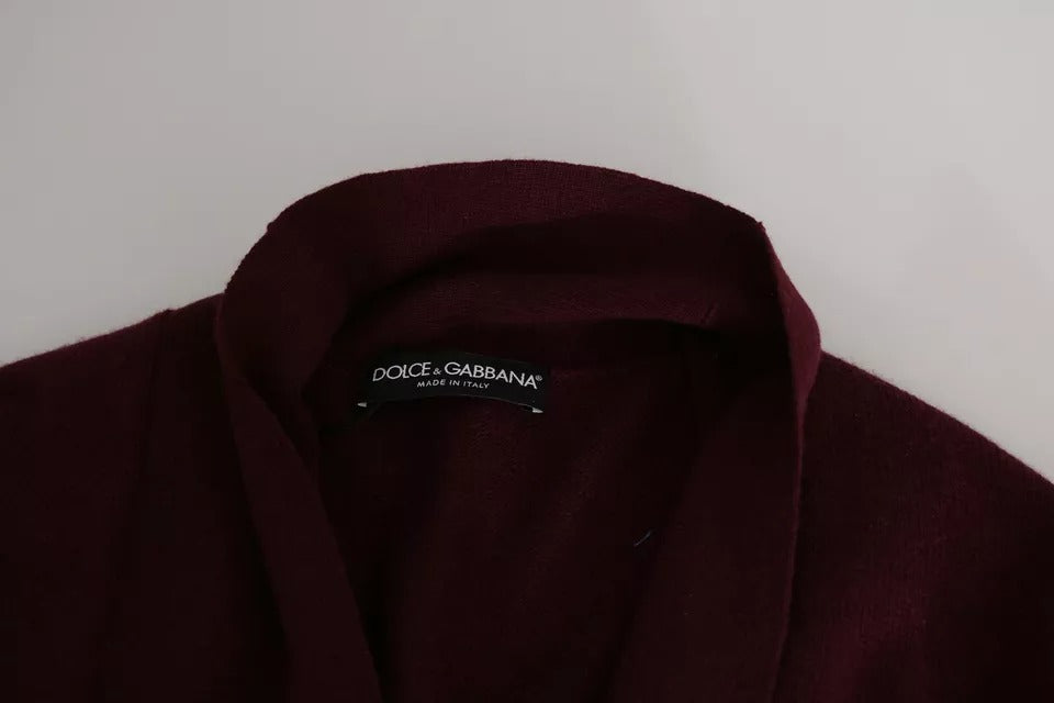 Dolce & Gabbana Bordeaux Cashmere Crown Cardigan Sweater Dolce & Gabbana