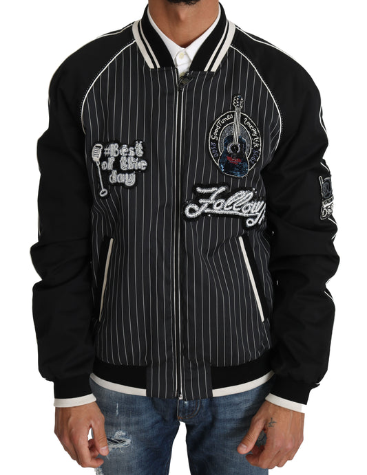 Dolce & Gabbana Black DD58 SG62 Sequined Beaded Jacket Dolce & Gabbana