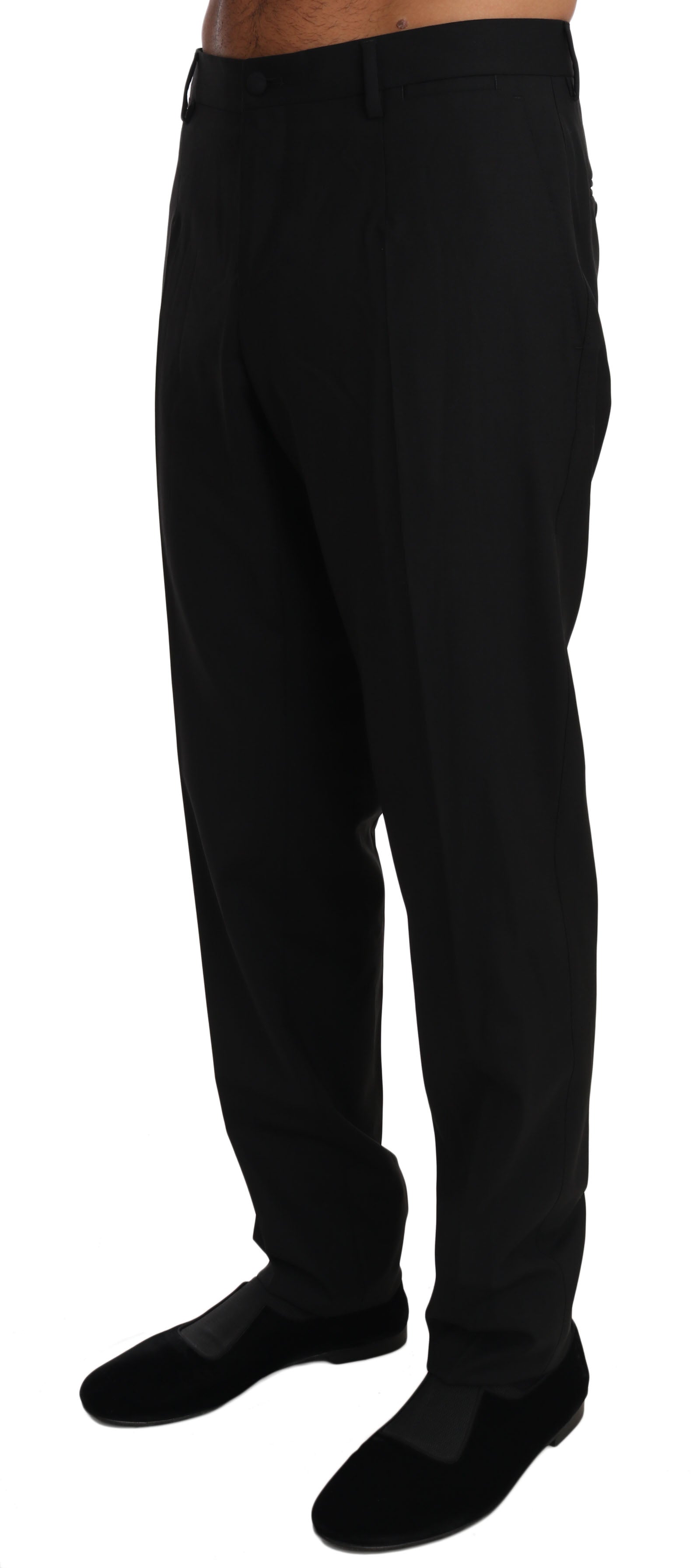 Dolce & Gabbana Black Wool Stretch Dress Trousers Pants Dolce & Gabbana