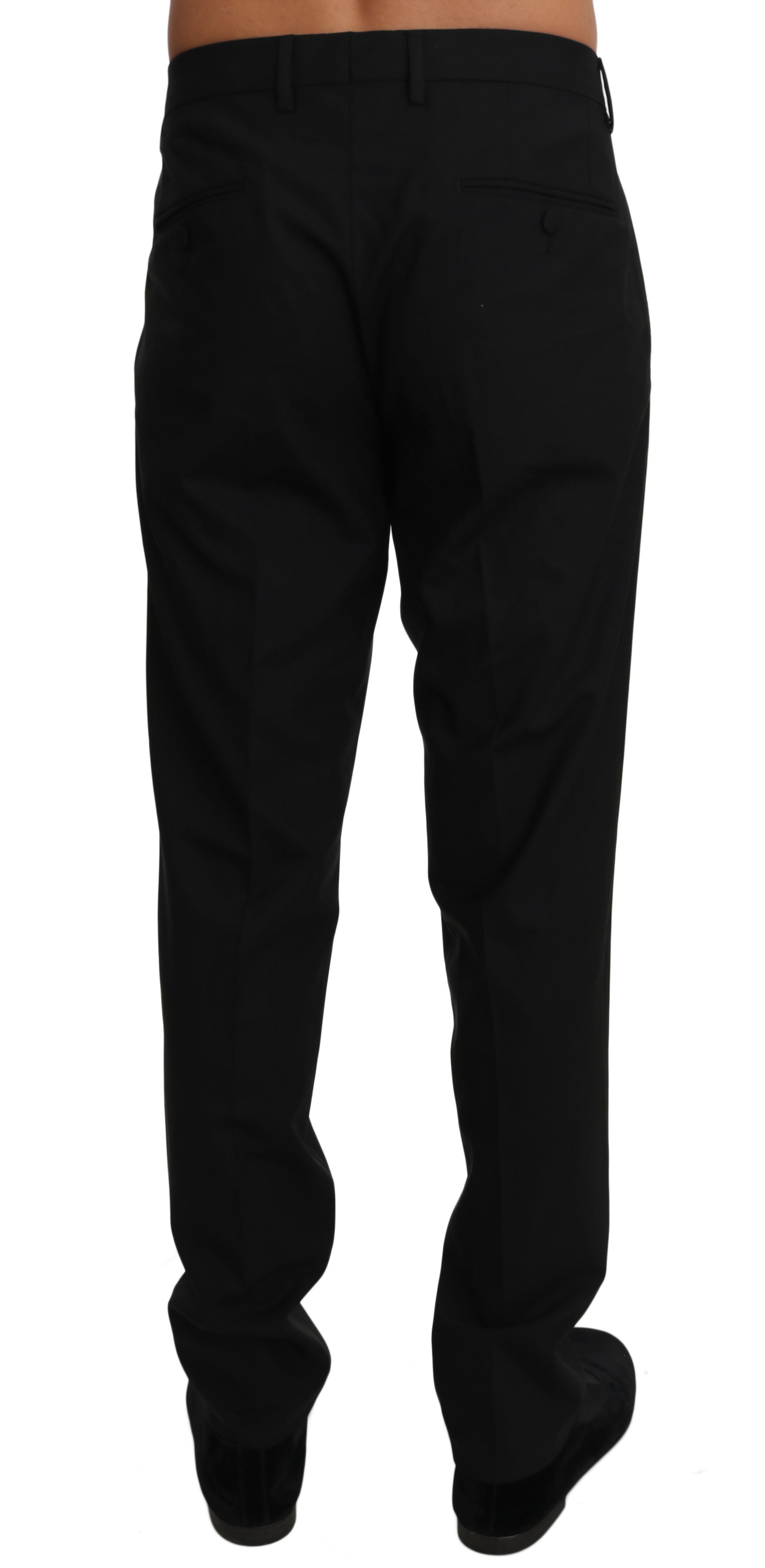 Dolce & Gabbana Black Wool Stretch Dress Trousers Pants Dolce & Gabbana
